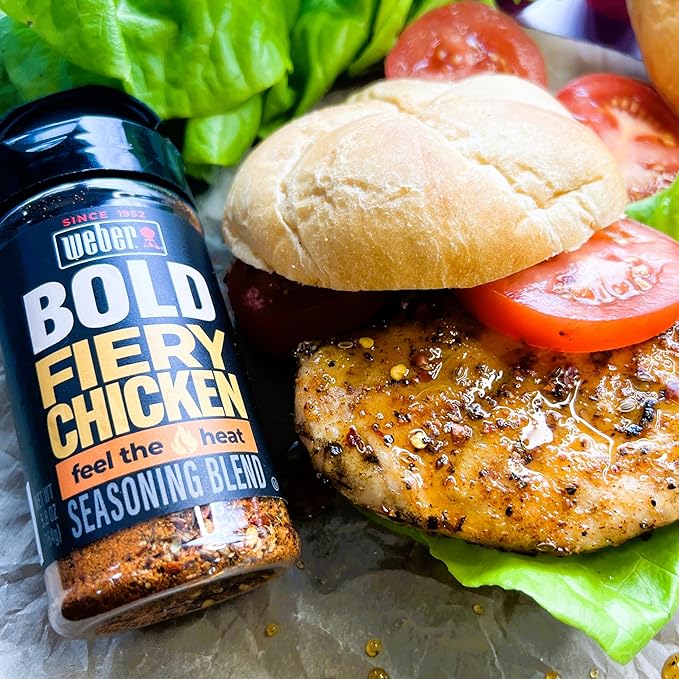 Weber BOLD Fiery Chicken Seasoning Blend, 5.8 Ounce Shaker (Pack of 6)