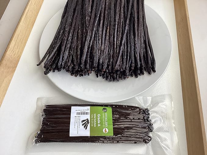 4oz Tahitian Vanilla Beans Grade A for Extract, Cooking and Baking by FITNCLEAN VANILLA| 0.25 Pound