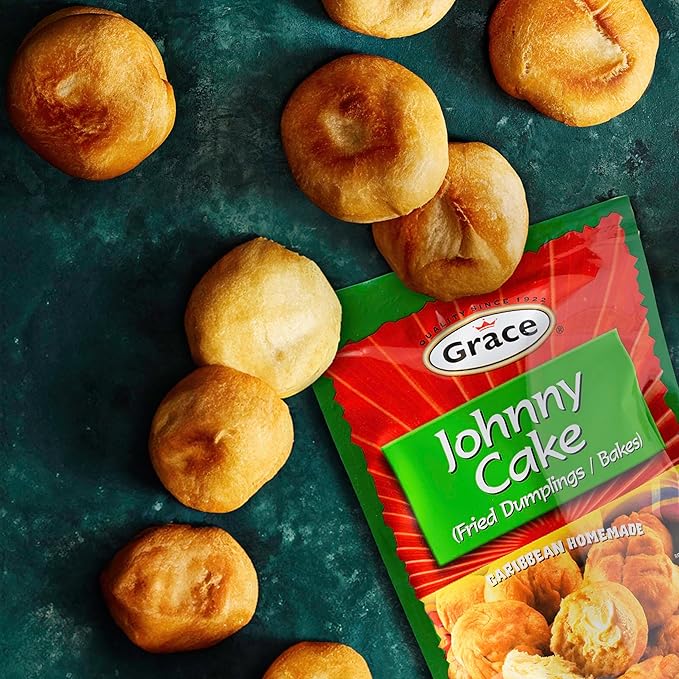 Grace Johnny Cake Fried Dumplings Mix 9.5oz - 2 Pack of Jamaican Cake Mix for Making Caribbean