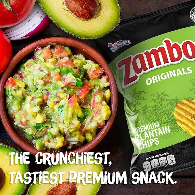 Zambos Plantain Chips Original, Ridged (Pack of 4)
