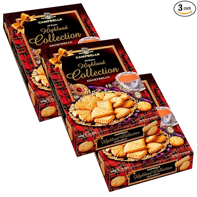 Campbells Shortbread All-Butter Highland Collection Cookies Assortment 10.58 Oz (Pack of 3)