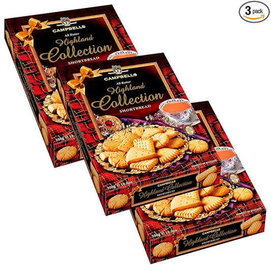 Campbells Shortbread All-Butter Highland Collection Cookies Assortment 10.58 Oz (Pack of 3)