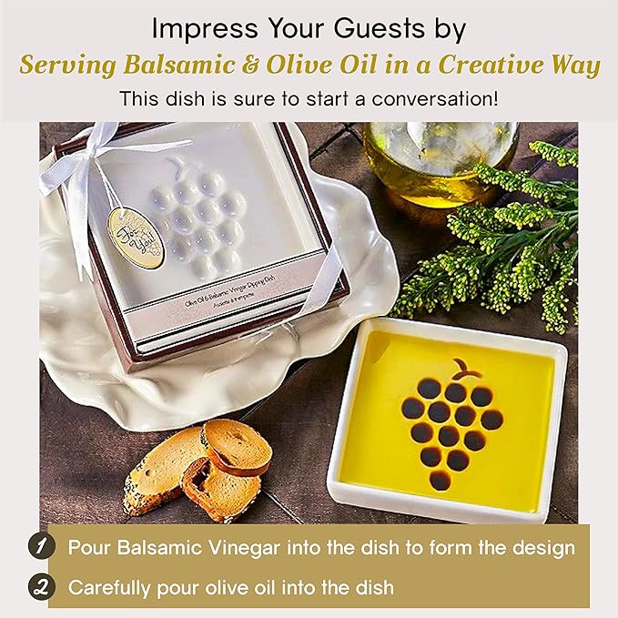 Bellina Gourmet Balsamic Gift Set - Bread Dipping Set with Giuseppe Giusti Balsamic Vinegar of