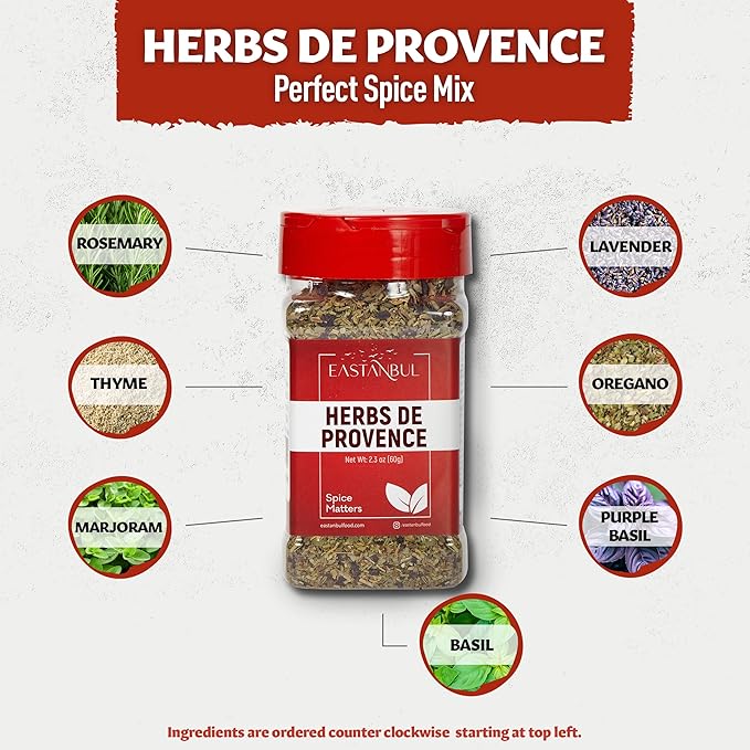 Eastanbul Herbs De Provence Seasoning, 2.3oz, Natural Herbes De Provence Seasoning Spice Blend