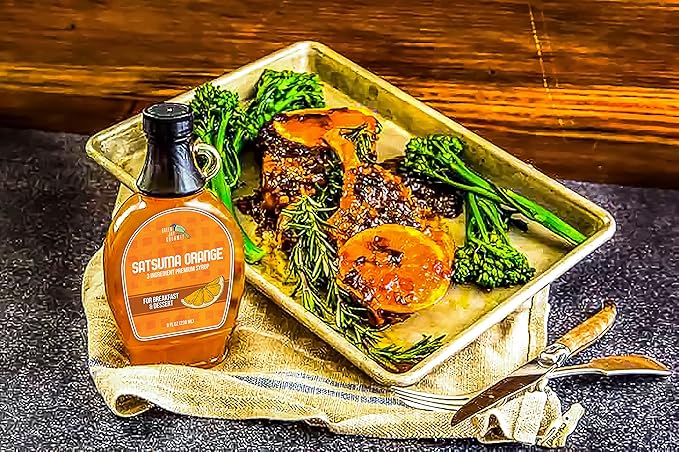 Green Jay Gourmet Satsuma Orange Syrup - 3 Ingredient Premium Breakfast Syrup with Fresh Orange