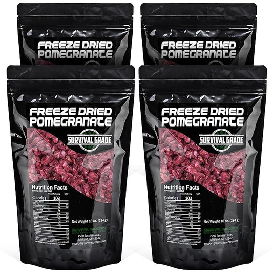 Survival Grocery짰 Freeze Dried Pomegranate Seeds/Arils ??No Sugar Added, No Preservatives, Rich in