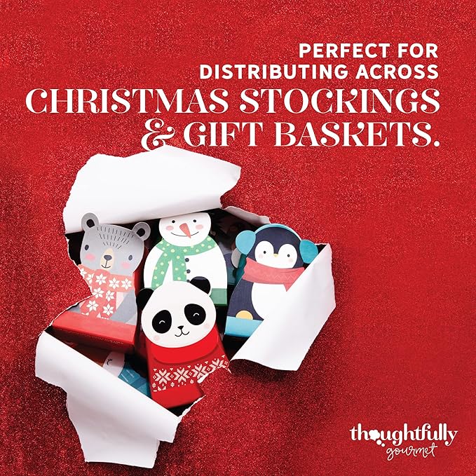 Thoughtfully Gourmet, Hot Chocolate Gift Set in Holiday Character Packaging, Flavors Include Rocky