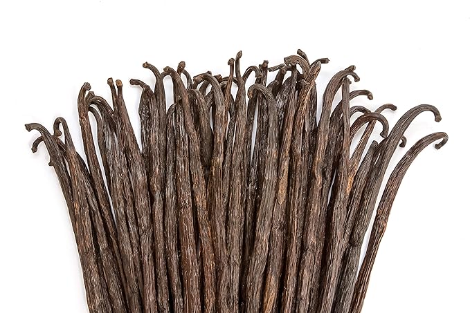25 Vanilla Beans - Whole Extract Grade B Pods for Baking, Homemade Extract, Brewing, Coffee
