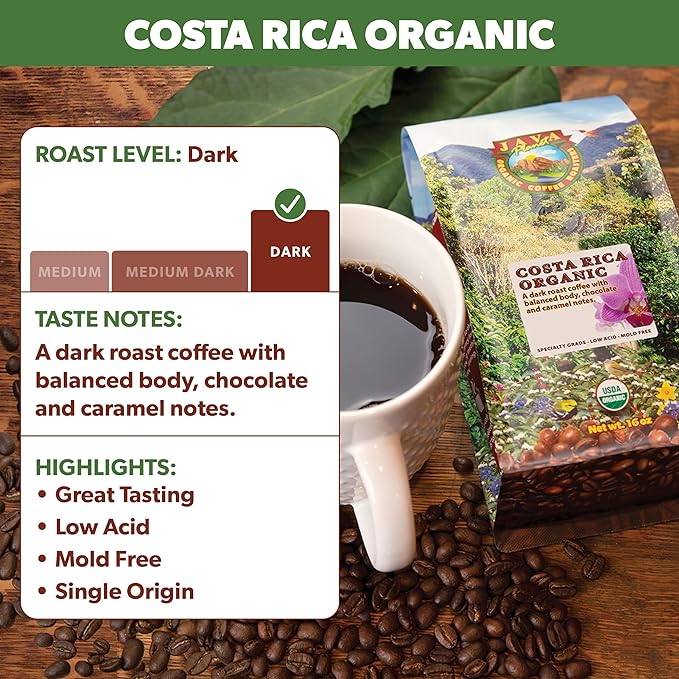 Low Acid Organic Coffee ??Whole Bean, Mold-Free & Stomach Friendly by Java Planet, Costa Rican