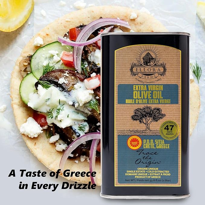 Ellora Farms, Greek Extra Virgin Olive Oil, Certified PDO SITIA, Single Estate, Single Origin