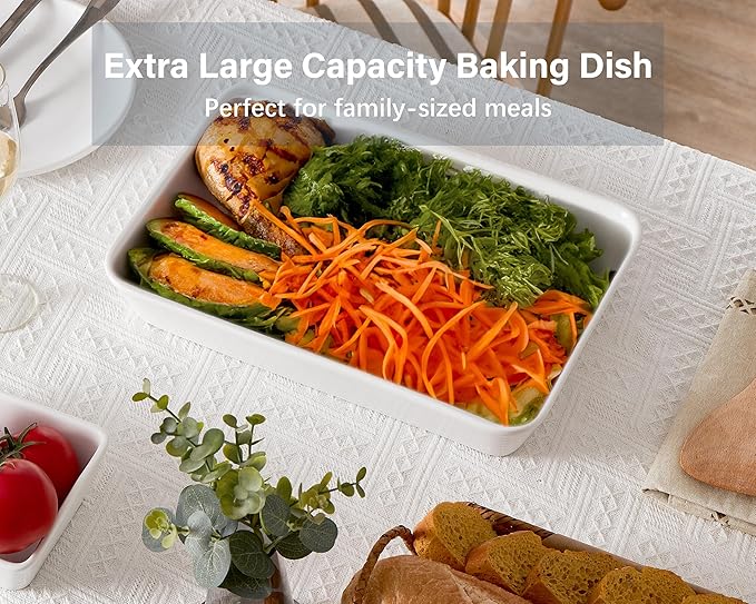 ONEMORE Ceramic Baking Dish, 9x13 Baking Pan Casserole Dish Large Rectangular Baking Dishes for