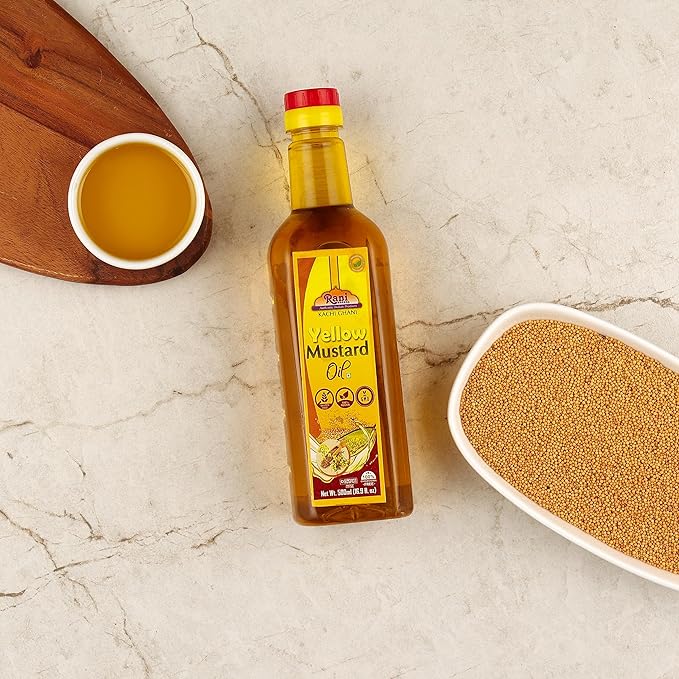 Rani Yellow Mustard Oil (Kachi Ghani) 16.9 Ounce (500ml) NON-GMO | Gluten Free | Vegan | 100%