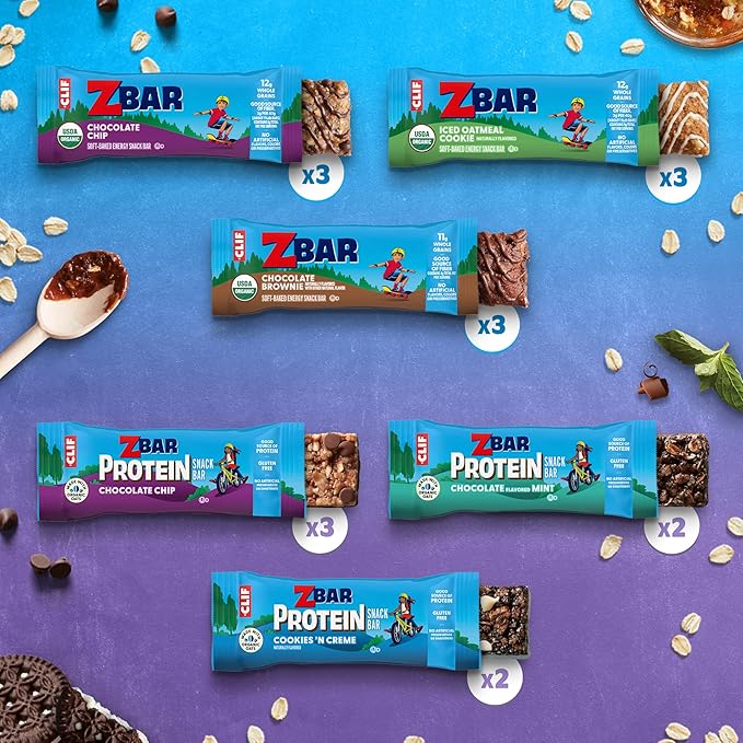 Zbar and Zbar Protein - Variety Pack - Made with Organic Oats - Non-GMO - Soft-Baked Energy Snack