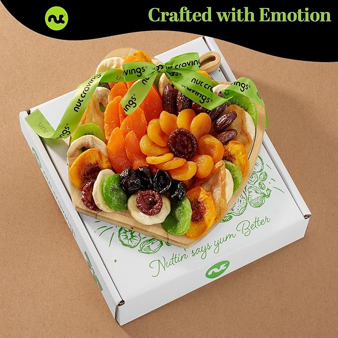 NUT CRAVINGS - Diwali Rosh Hashana & Shana Tova Dried Fruit Flower Arrangement in Wooden