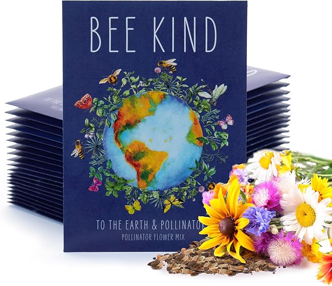 Bentley Seed Co. | Bee Kind Planet | Illustrated Bee Flower Seed Packets | Help Pollinators