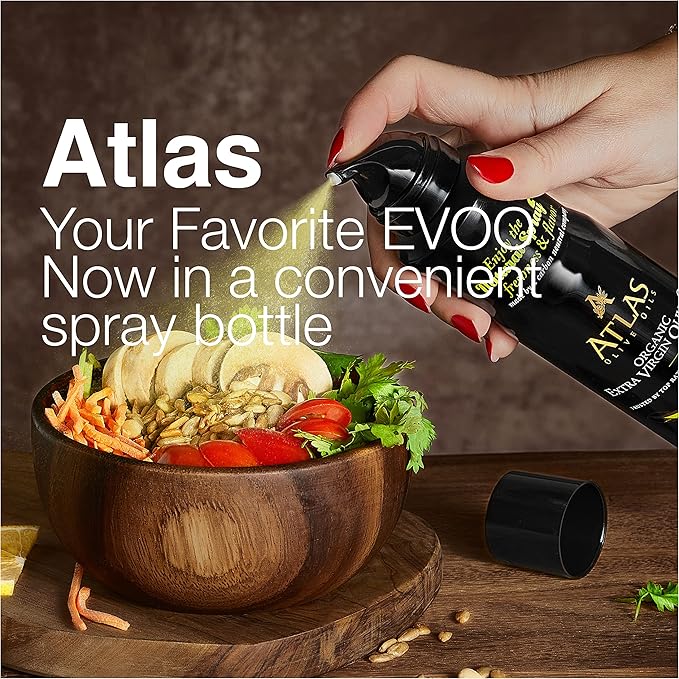 Cooking Oil by Atlas, Extra Virgin Olive Oil Spray, Dual Function Spray and Stream, 5.4 fl oz, 3