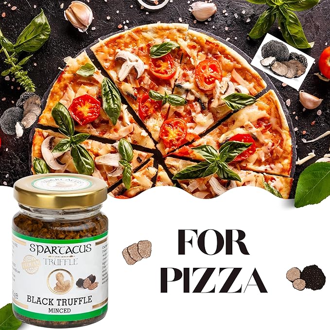 Spartacus Black Truffles Preserved in Extra Virgin Olive Oil - Perfect Gourmet Seasoning for Pizza