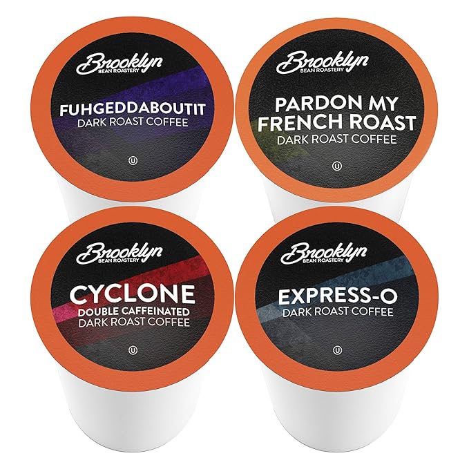 Brooklyn Beans Coffee Pods, Bold Gourmet Variety Pack - Compatible with Keurig 2.0 K Cup Brewers