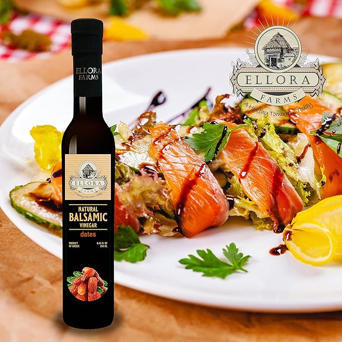 Ellora Farms, Date Balsamic Vinegar, Thick and creamy, Barrel aged, No-added sugar, Award Winning