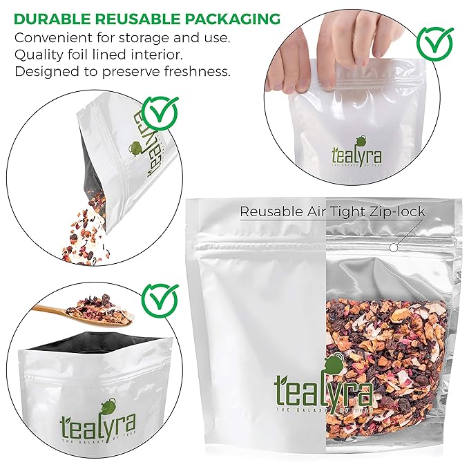 Tealyra - Sweet Berry Compote - Hibiscus - Cherry - Raspbery - Herbal Fruity Loose leaf Tea - Hot