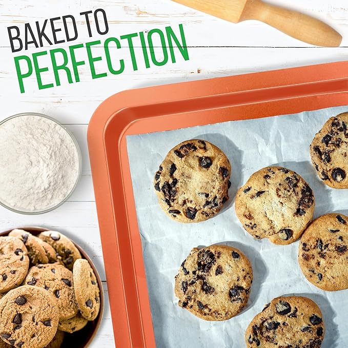NutriChef 10-Piece Kitchen Oven Baking Pans - Deluxe Carbon Steel Bakeware Set with Stylish