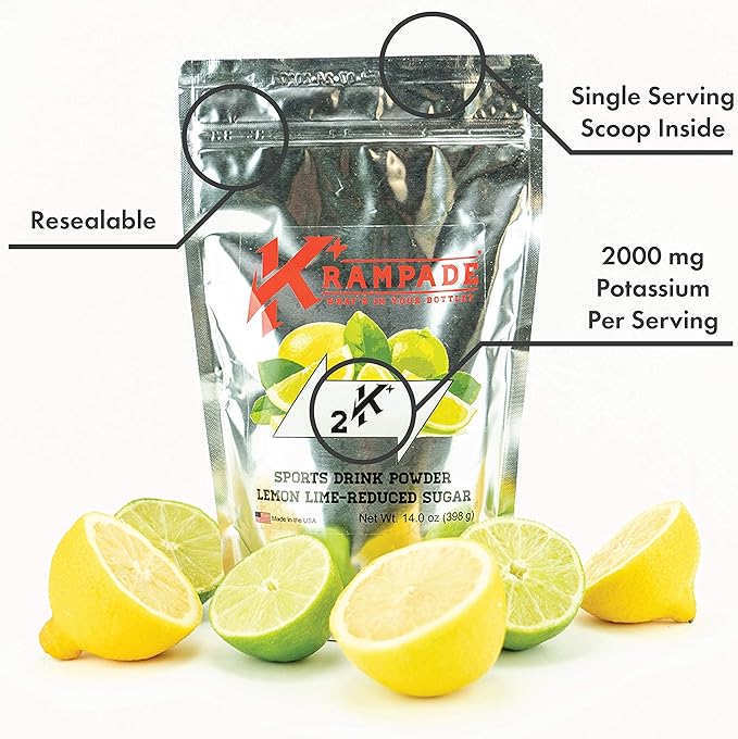 Electrolytes Powder Potassium Supplement - 2000 mg K+, >2X More Than Coconut Water | Cramp Relief