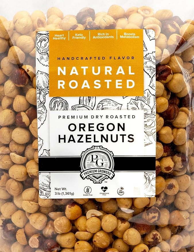 Oregon Farm To Table - Hazelnuts from Premium Growers - Dry Roasted - Kosher Certified (3lb