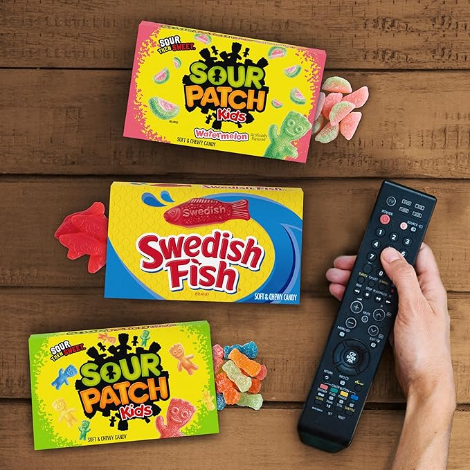 SOUR PATCH KIDS and SWEDISH FISH Soft & Chewy Candy Variety Pack, Bulk Candy, 15 Boxes