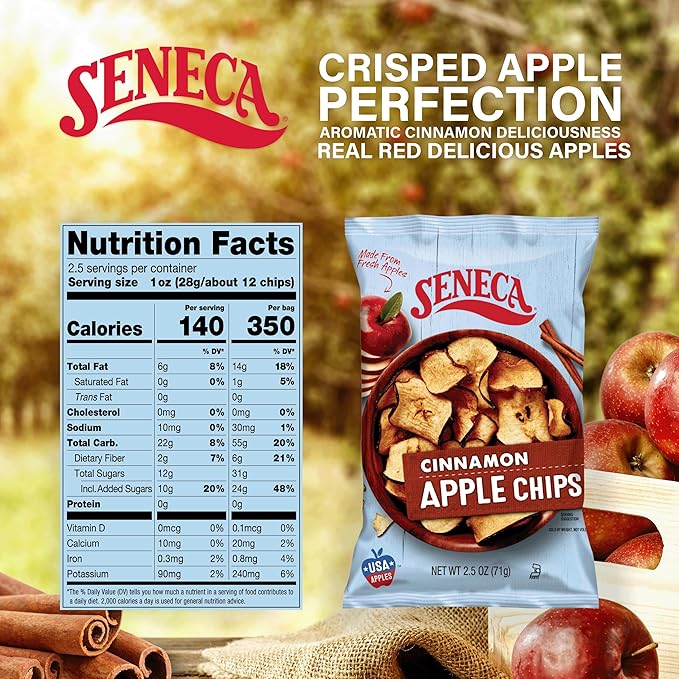 Seneca Cinnamon Apple Chips | Made from Fresh Apples | 100% Red Delicious Apples | Yakima Valley