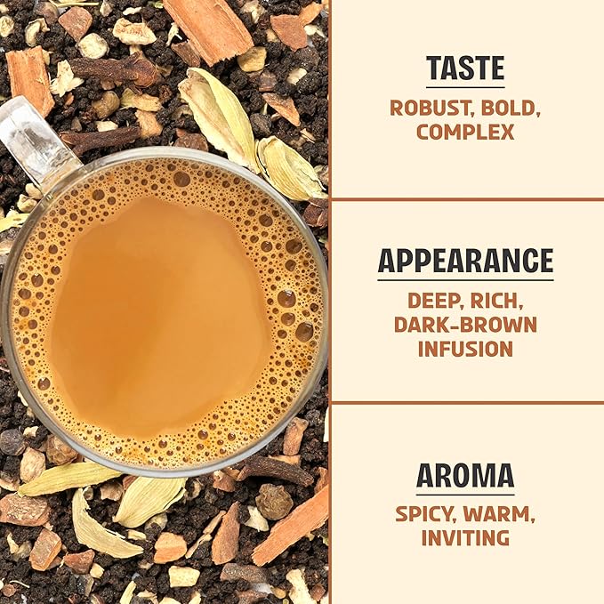 BREWIX, Masala Chai Tea Loose Leaf CTC TEA (50+ Cups, 3.53oz/100g) Strong Robust & Aromatic, All
