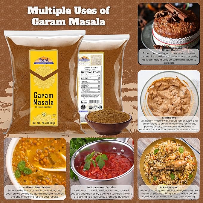 Rani Garam Masala Indian 11-Spice Blend 28oz (800g) ~ All Natural, Salt-Free | Vegan | No Colors |