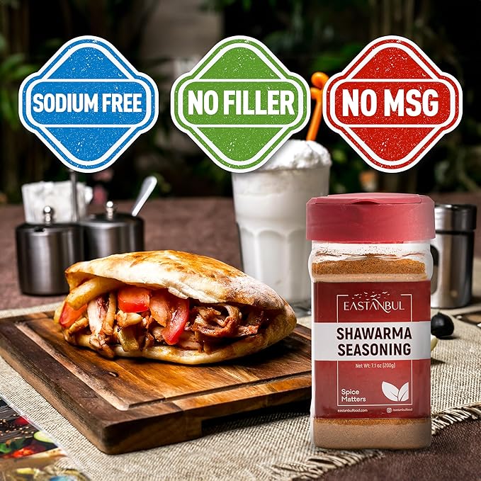 Eastanbul Shawarma Seasoning, 7.1oz, Shawarma Spice Blend, All-in-One Baharat Spice Blend of Middle