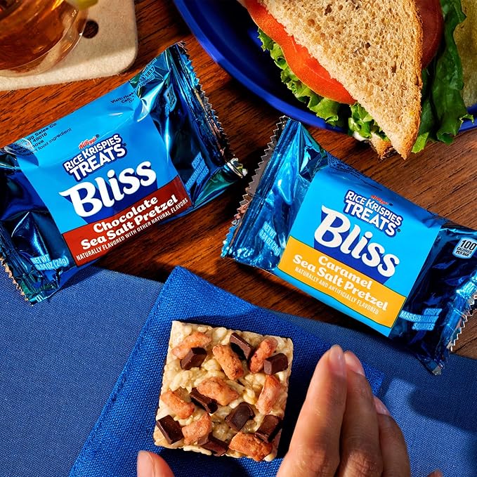 Rice Krispies Treats Bliss Crispy Marshmallow Squares, Snack Bars, Caramel Sea Salt Pretzel (6