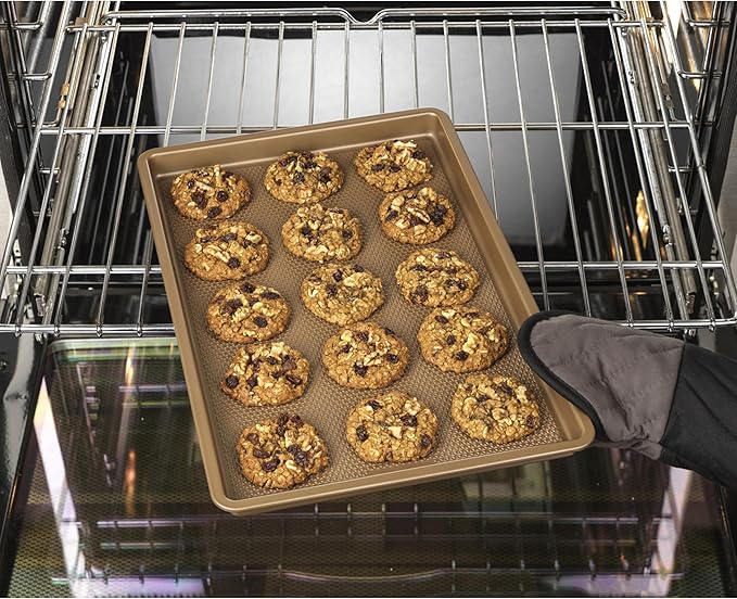 GoodCook BestBake Nonstick Textured Carbon Steel Cookie Sheet, 11" x 17", Large Baking Sheet, Even