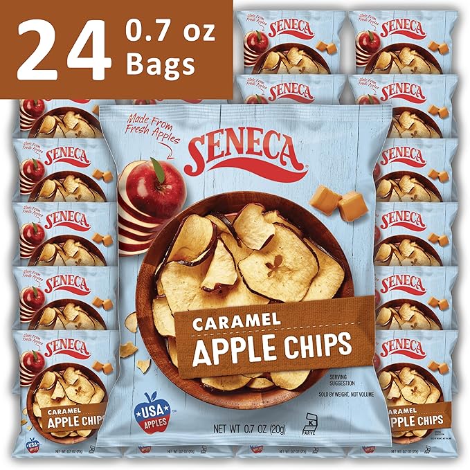 Seneca Caramel Apple Chips | Made from Fresh Apples | 100% Red Delicious Apples | Yakima Valley