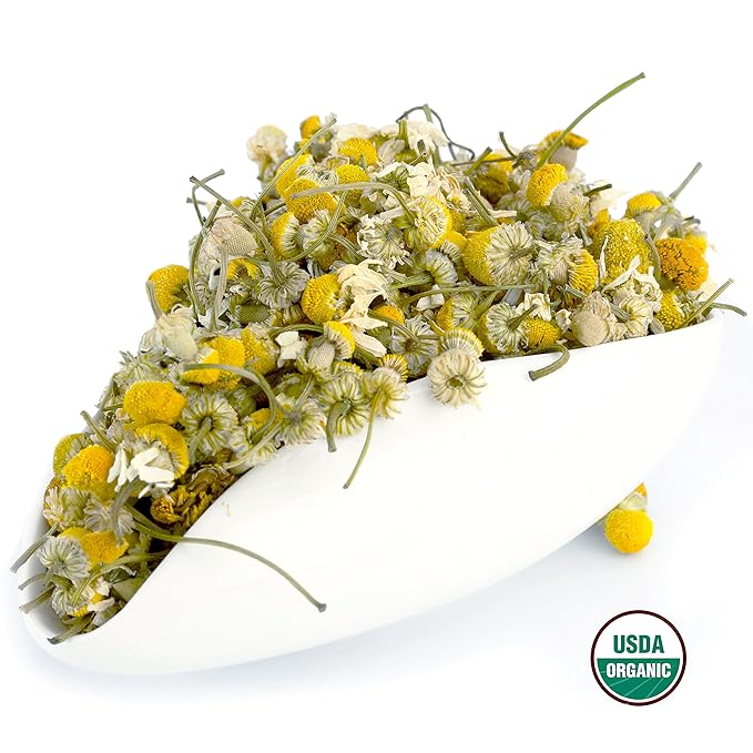 Chamomile Tea 1LB (16Oz) 100% CERTIFIED Organic (USDA seal) Chamomile Flowers Herbal Tea
