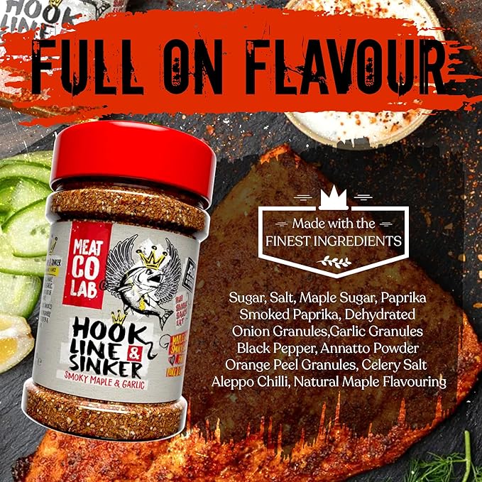 Angus & Oink | Hook Line & Sinker Rub | Maple Glazed Smoky Garlic | Perfect for Fish, Pork &