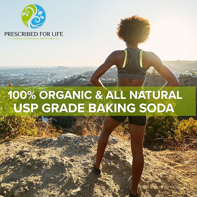 Prescribed For Life Sodium Bicarbonate Powder, Organic Aluminum Free Baking Soda, Bicarbonato de