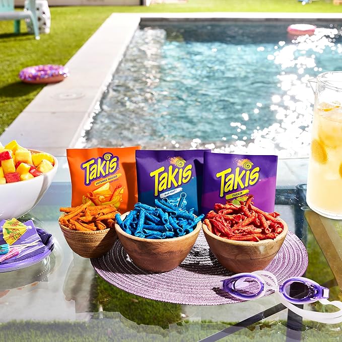 Takis 40 pc / 1oz Hero Variety Pack - Fuego, Blue Heat & Intense Nacho Flavored Rolled Tortilla