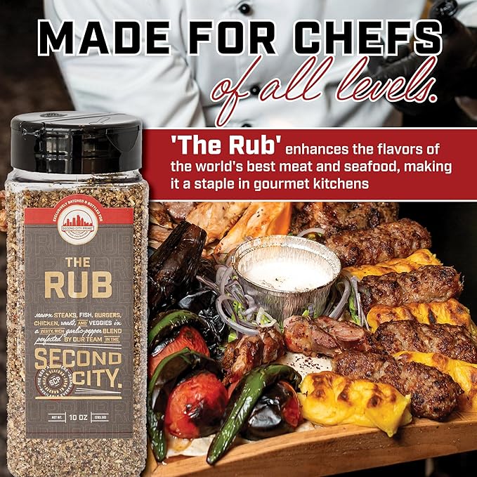 The Rub Seasoning for Steaks, Burgers, Fish, Chicken, and Veggies 10oz 2-pack, A Seasoning Blend of