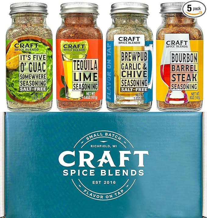Craft Spice Blends Happy Hour Seasoning 4-Pack Gift Set - Top Shelf Spices Raising the Bar on