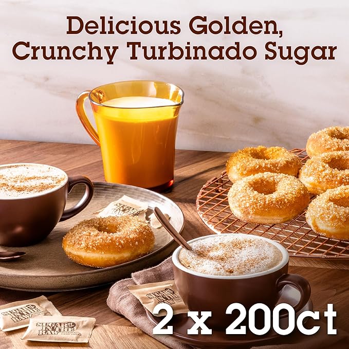 Sugar In The Raw Granulated Turbinado Cane Sugar On The Go Packets, No Erythritol, Pure Natural