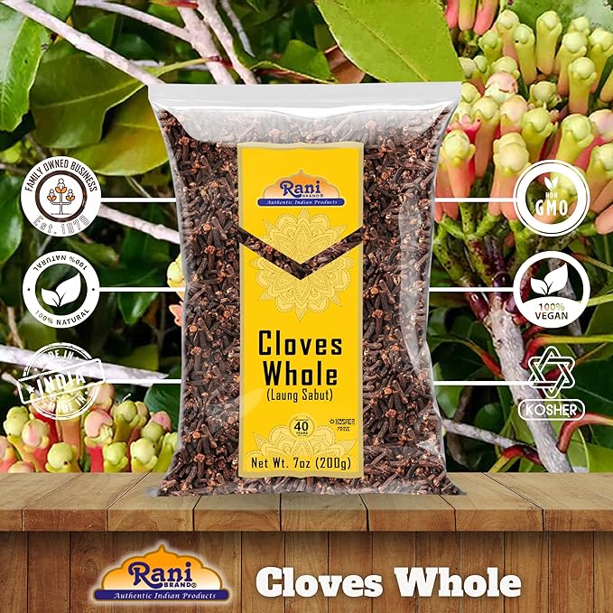 Rani Cloves Whole (Laung) 7oz (200g) Great for Food, Tea, Pomander Balls and Potpourri, Hand