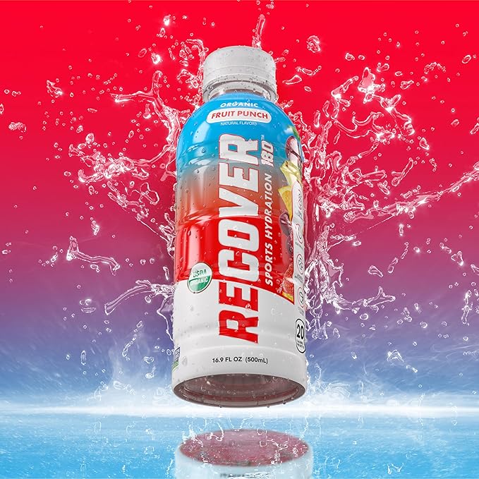 RECOVER 180 Organic Sports Hydration Drink, No Sugar Added, 20 Calorie Sports Beverage, Organic