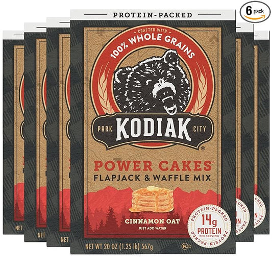 Kodiak Cakes Protein Pancake Power Cakes, Flapjack and Waffle Mix, Cinnamon Oat, 20 Ounce (Pack of