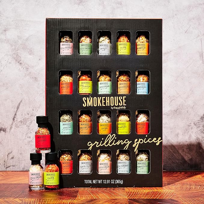 Smokehouse by Thoughtfully Holiday Ultimate Grilling Spice Seasoning Gift Set,Flavors Include Chili