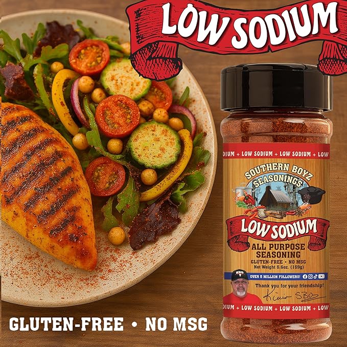Southern Boyz Low Sodium All Purpose Cajun Creole Seasoning, 5.6 Ounce Shaker (No MSG Blend)