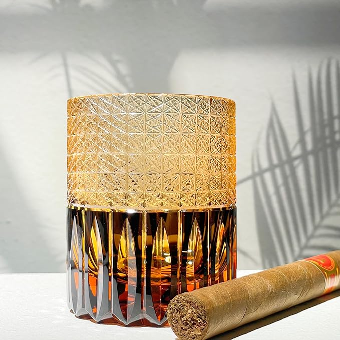 suigetsu Crystal Whiskey Glass, Constellation Etched Design, 320ml Capacity, Modern Astronomical