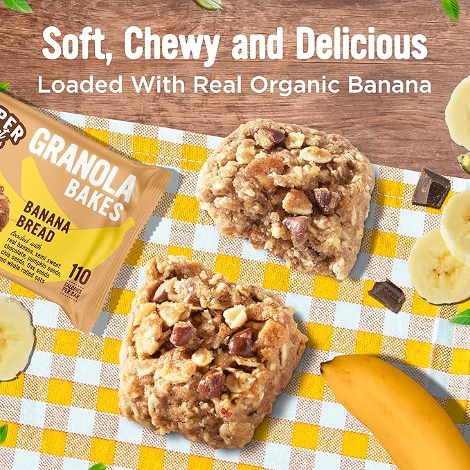 Cooper Street Banana Bread Granola Bakes (48 Count) ??Individually Wrapped Soft and Chewy Granola