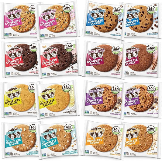Lenny & Larry's The Complete Cookie, 8 Flavor Variety Pack, Soft Baked, 16g Plant Protein, Vegan